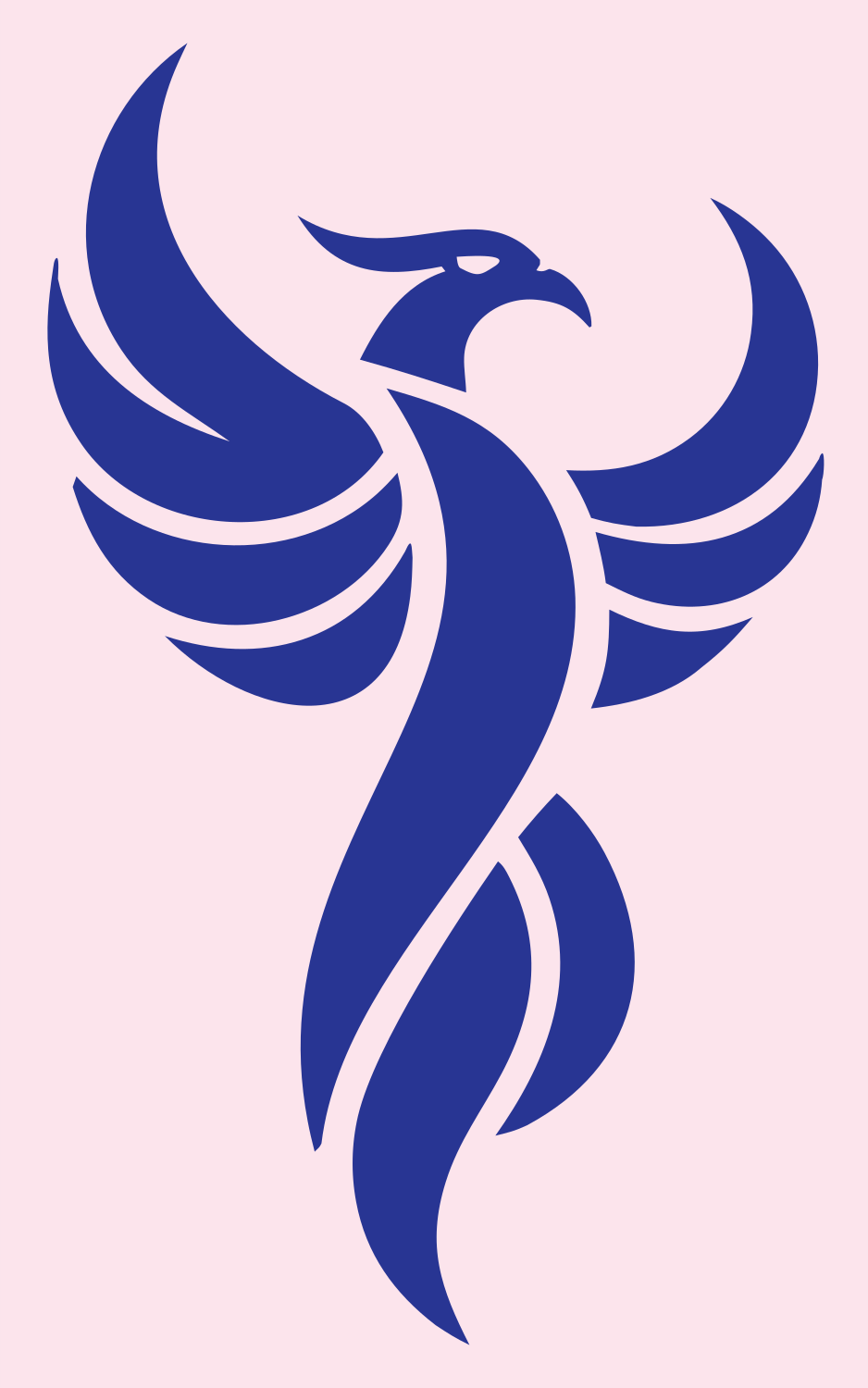 Soaring Phoenix Bird Logo #fce4ec/#283593