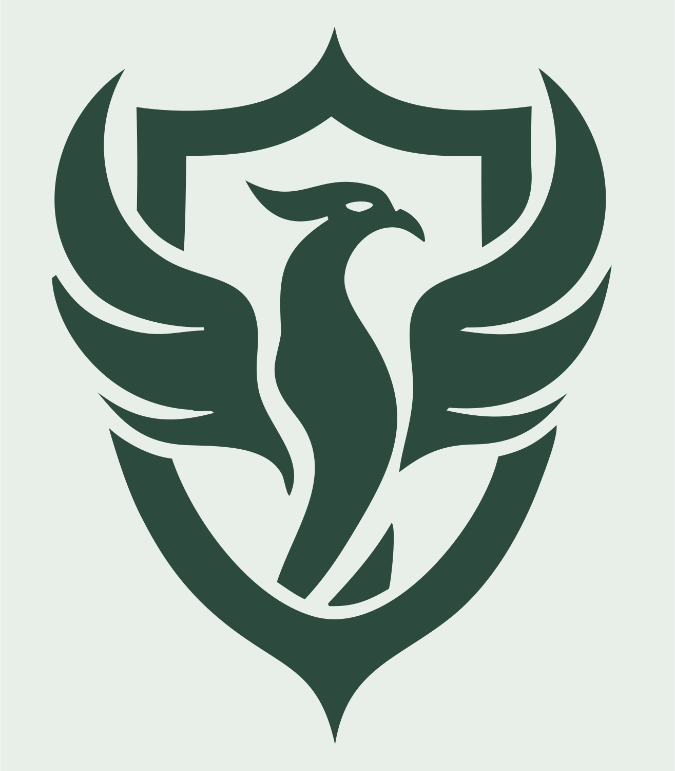 Phoenix Shield Crest #e8efe9/#2d4a3e