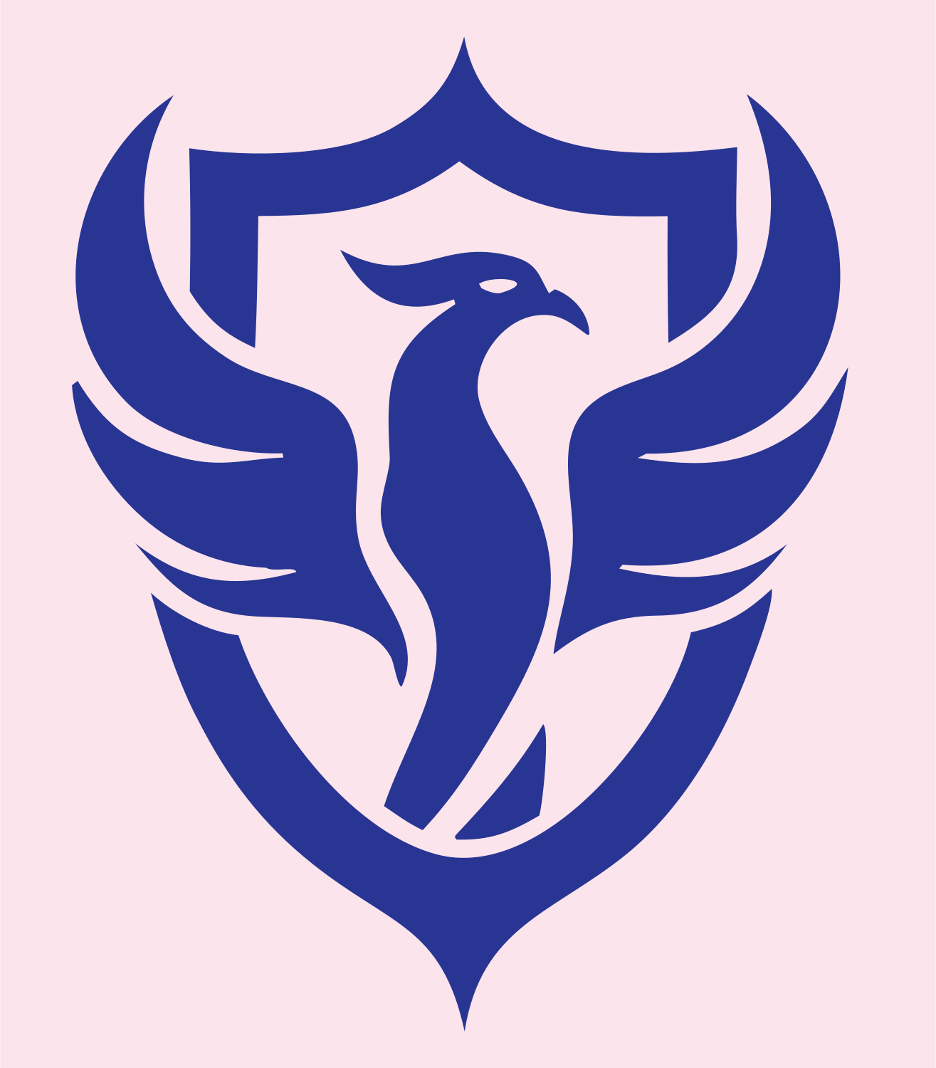 Phoenix Shield Crest #fce4ec/#283593
