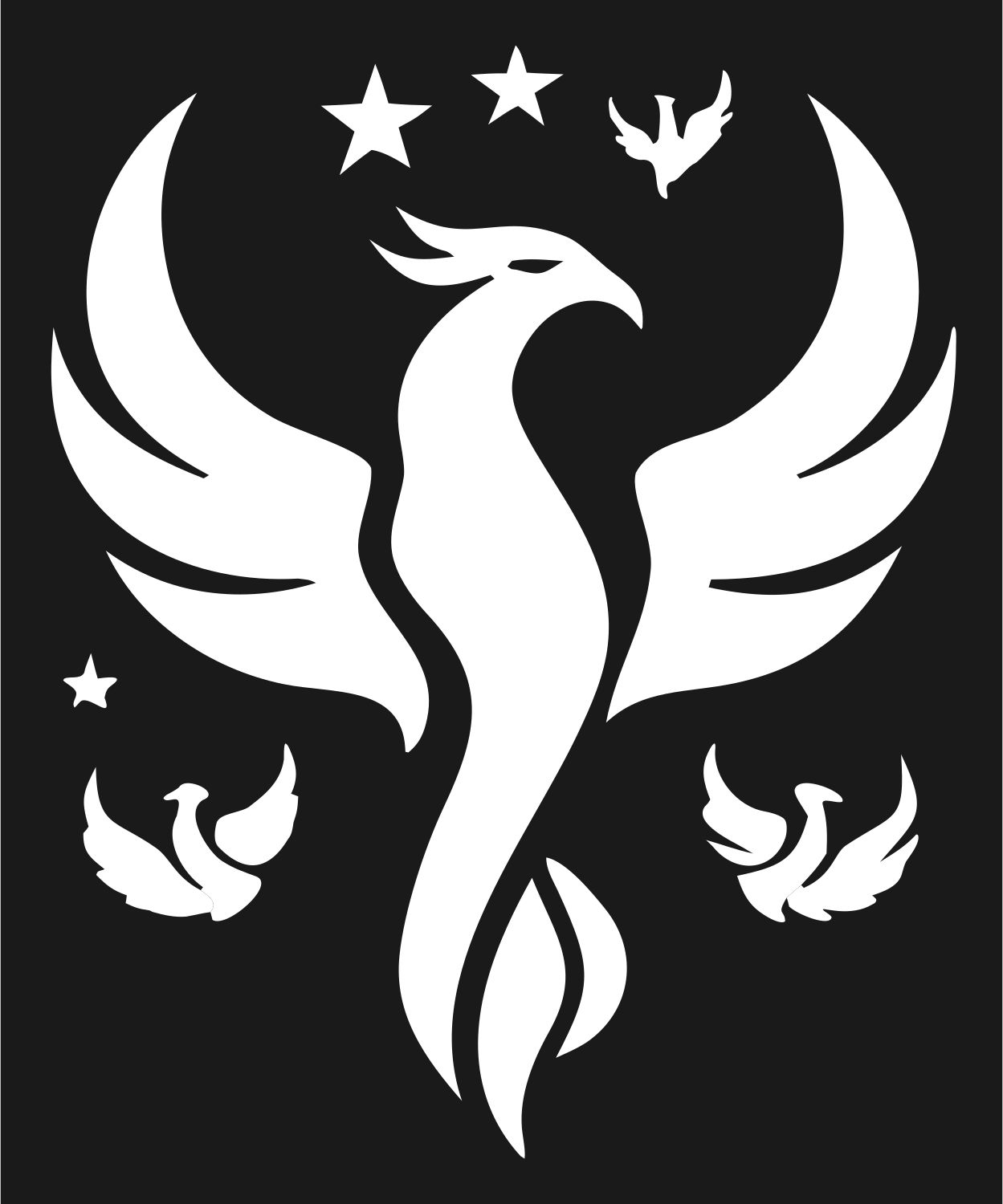 Phoenix Constellation Flock Badge #1a1a1a/#ffffff