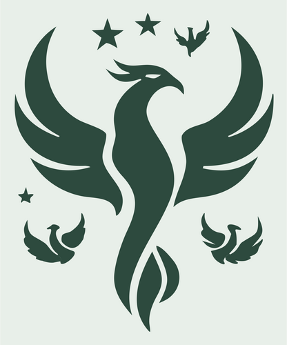 Phoenix Constellation Flock Badge #e8efe9/#2d4a3e