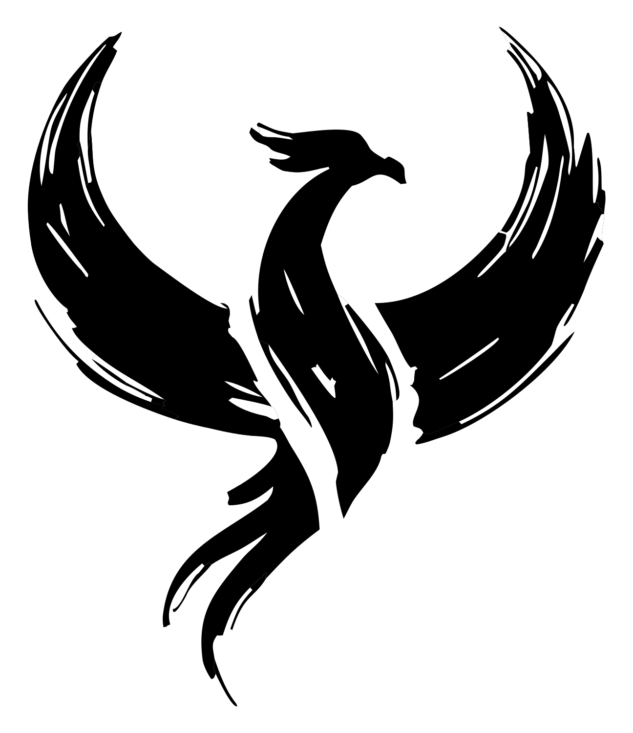 Hand-Drawn Phoenix Ascent Mark #ffffff/#000000