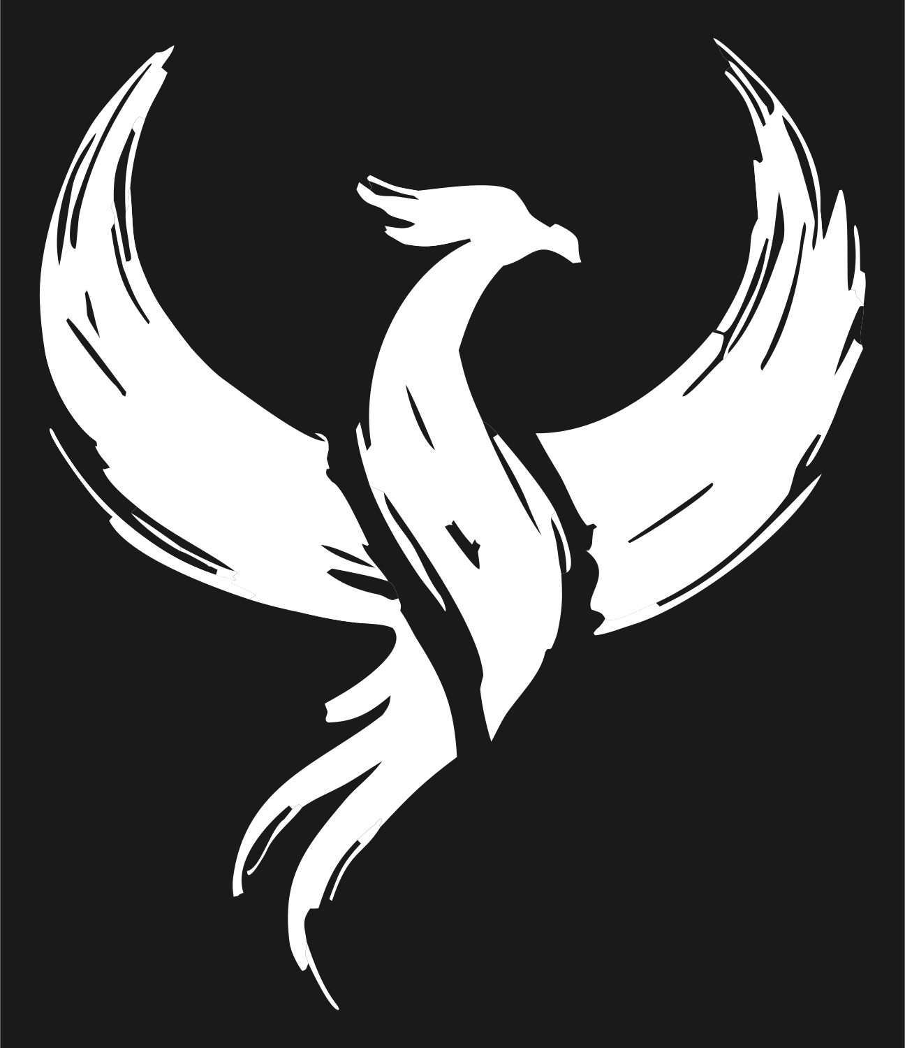 Hand-Drawn Phoenix Ascent Mark #1a1a1a/#ffffff