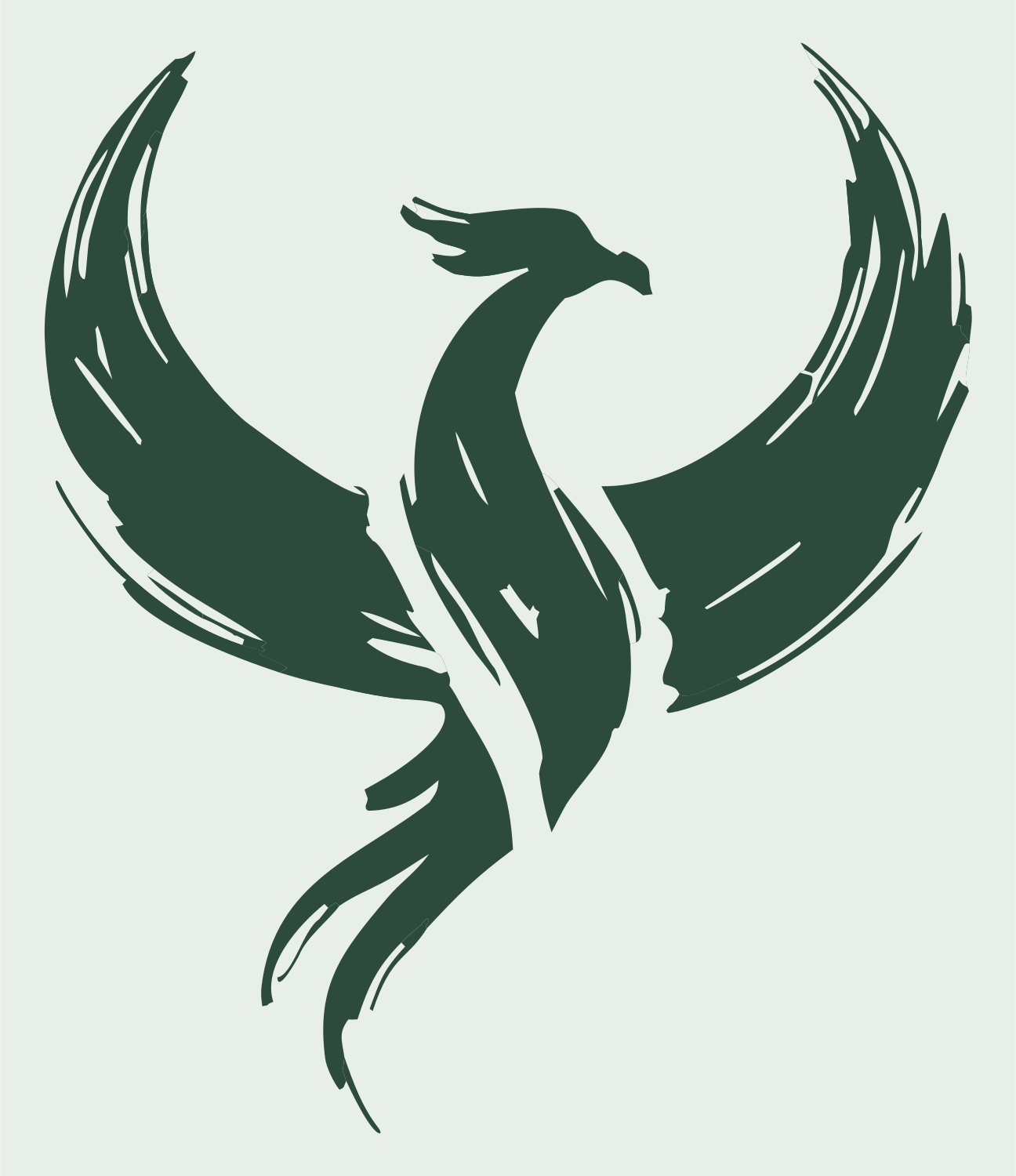 Hand-Drawn Phoenix Ascent Mark #e8efe9/#2d4a3e