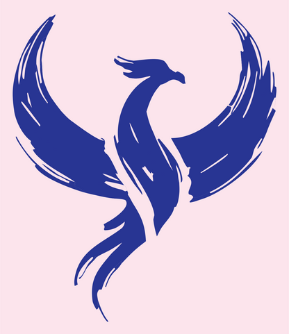 Hand-Drawn Phoenix Ascent Mark #fce4ec/#283593