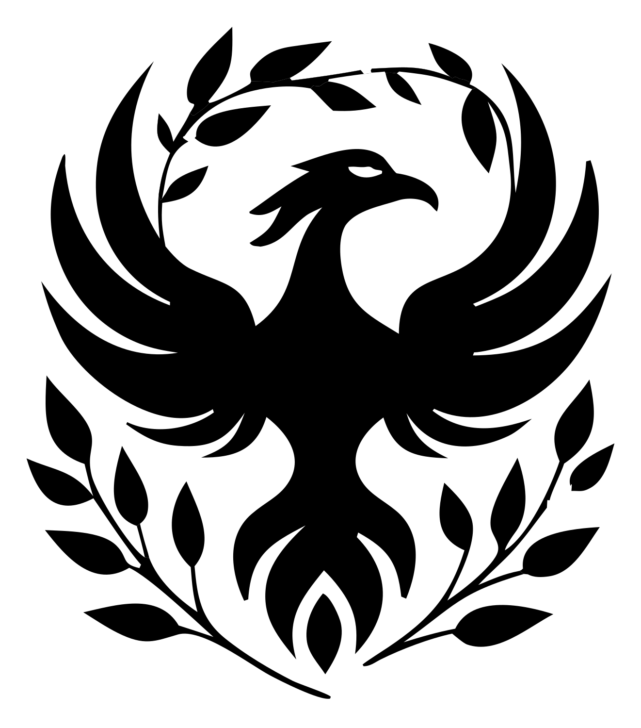 Phoenix Olive Branch Crest #ffffff/#000000