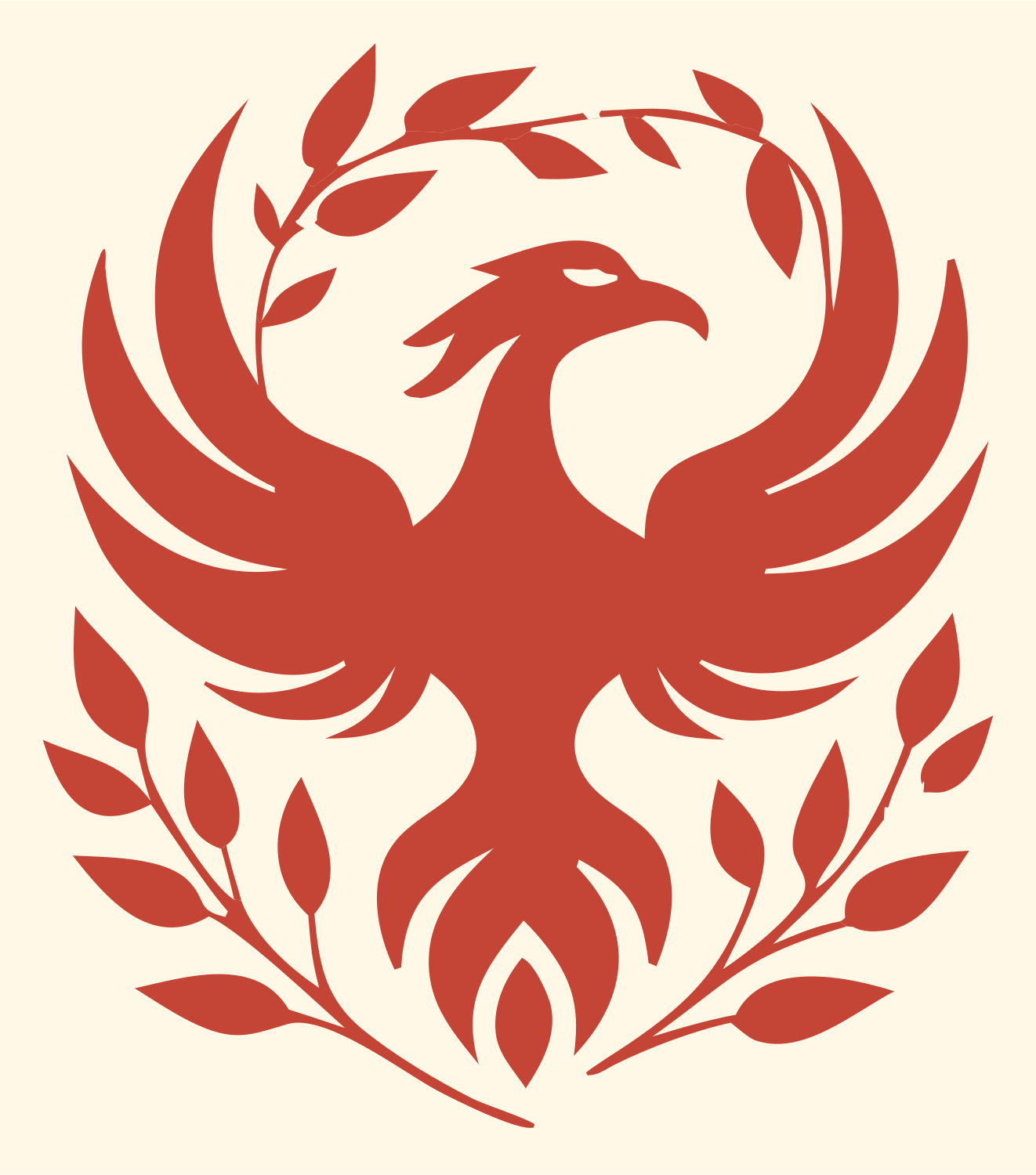 Phoenix Olive Branch Crest #fff8e7/#c44536