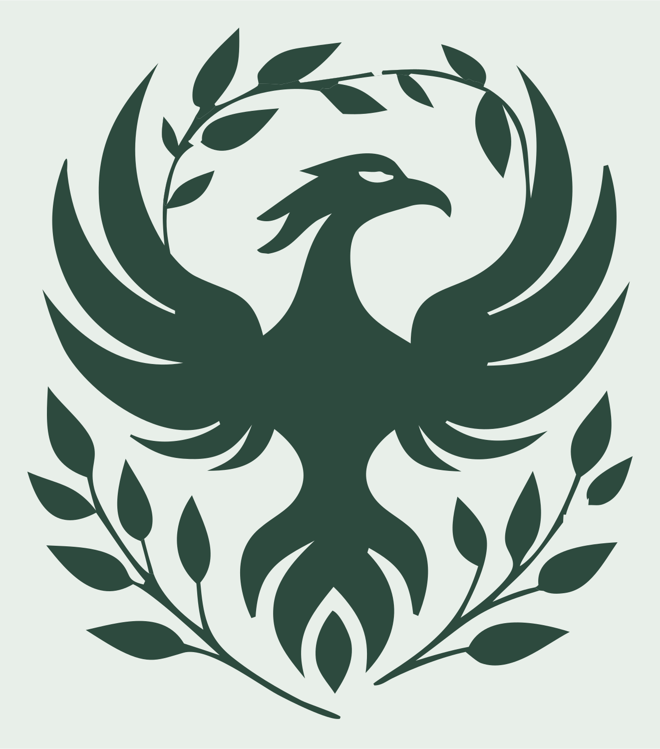 Phoenix Olive Branch Crest #e8efe9/#2d4a3e