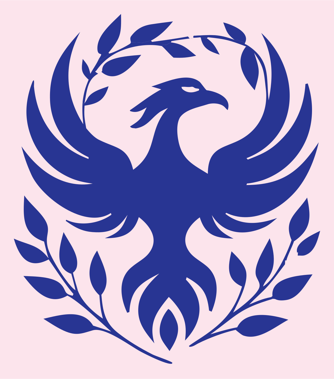 Phoenix Olive Branch Crest #fce4ec/#283593