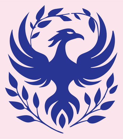 Phoenix Olive Branch Crest #fce4ec/#283593