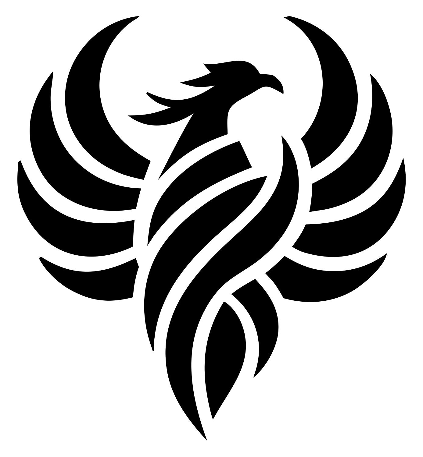 Negative Space Phoenix Wings Mark #ffffff/#000000