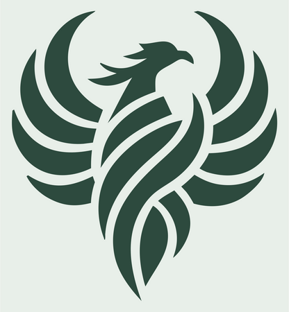 Negative Space Phoenix Wings Mark #e8efe9/#2d4a3e