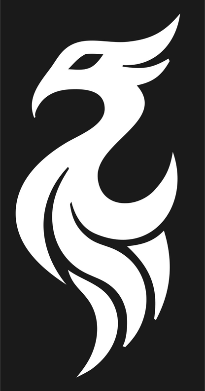 Negative Space Phoenix Tail Logo #1a1a1a/#ffffff