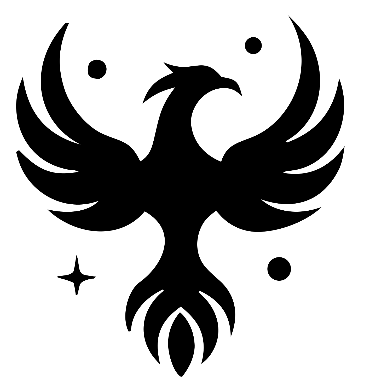 Negative Space Phoenix Star Mark #ffffff/#000000
