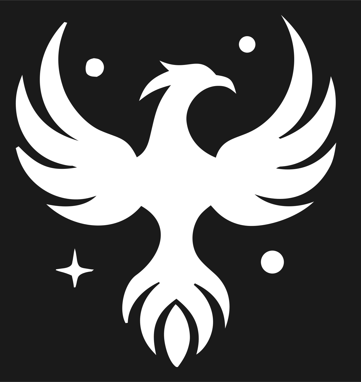 Negative Space Phoenix Star Mark #1a1a1a/#ffffff