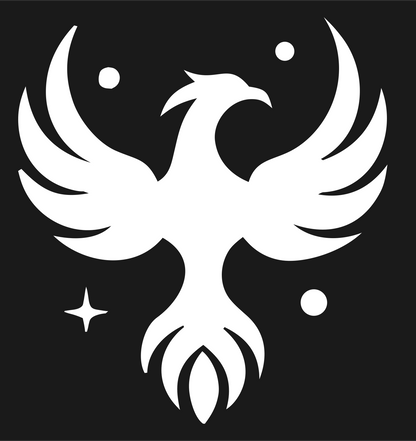 Negative Space Phoenix Star Mark #1a1a1a/#ffffff