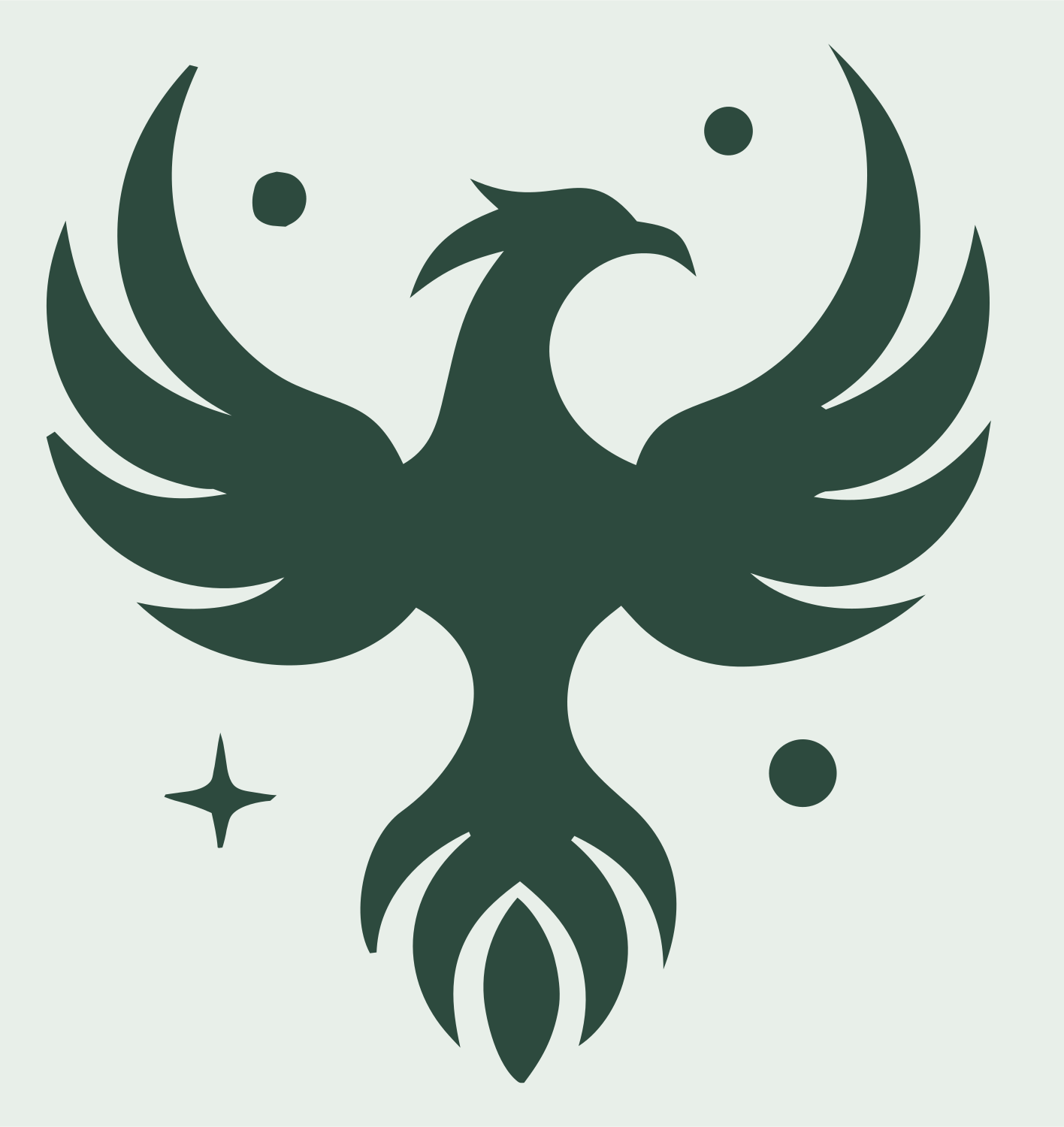 Negative Space Phoenix Star Mark #e8efe9/#2d4a3e