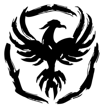 Brushstroke Phoenix Talon Badge #ffffff/#000000