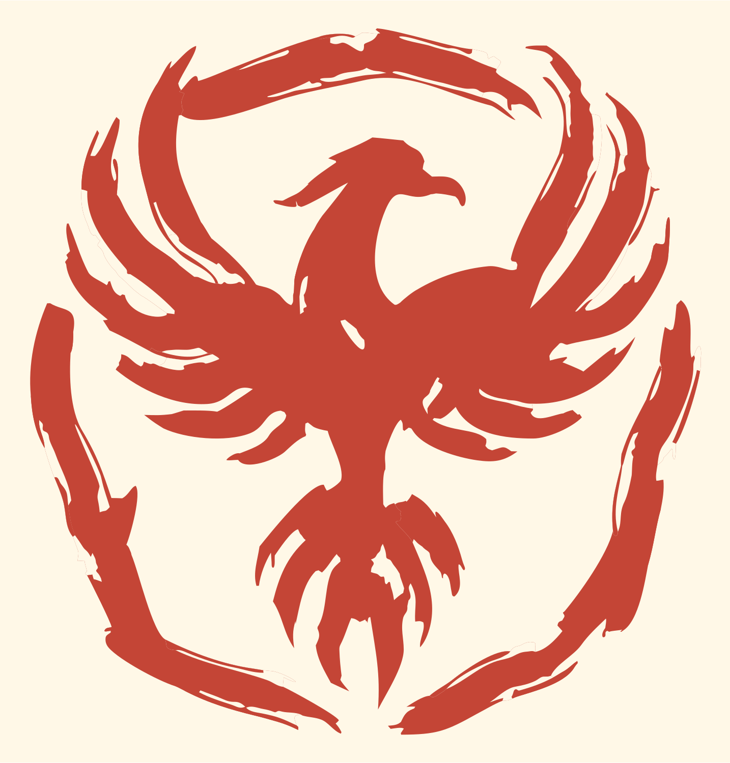 Brushstroke Phoenix Talon Badge #fff8e7/#c44536
