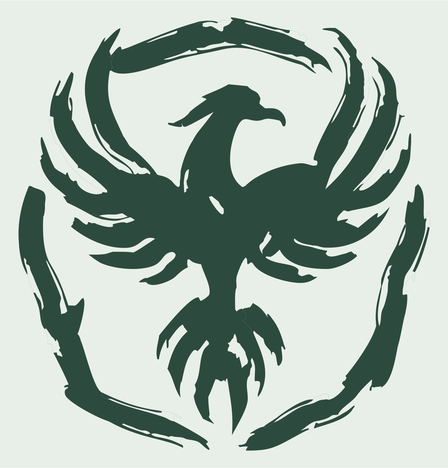 Brushstroke Phoenix Talon Badge #e8efe9/#2d4a3e