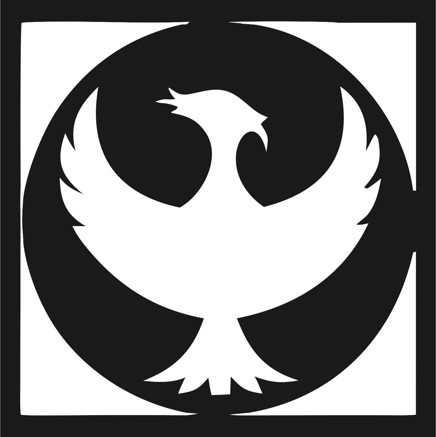 Bold Phoenix Circle Emblem #1a1a1a/#ffffff