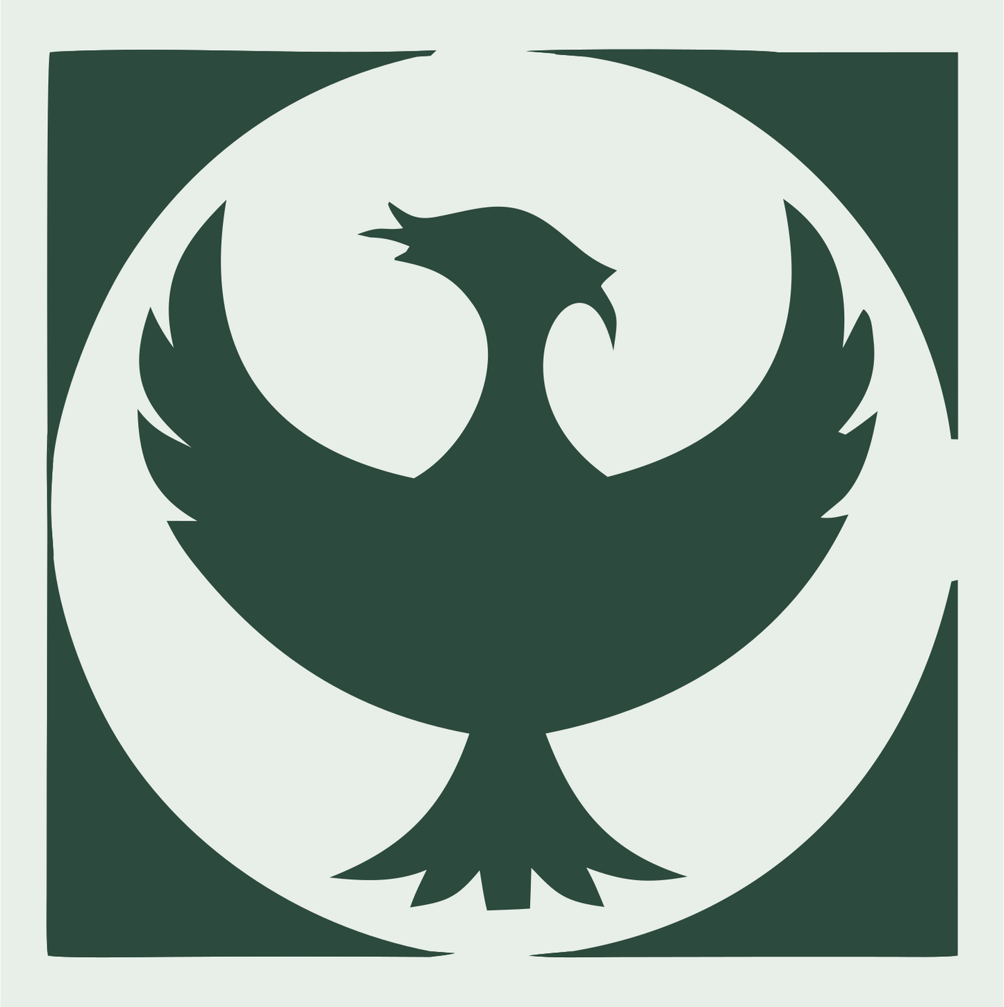 Bold Phoenix Circle Emblem #e8efe9/#2d4a3e