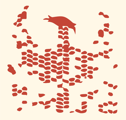 Dotted Phoenix Scatter Mark #fff8e7/#c44536