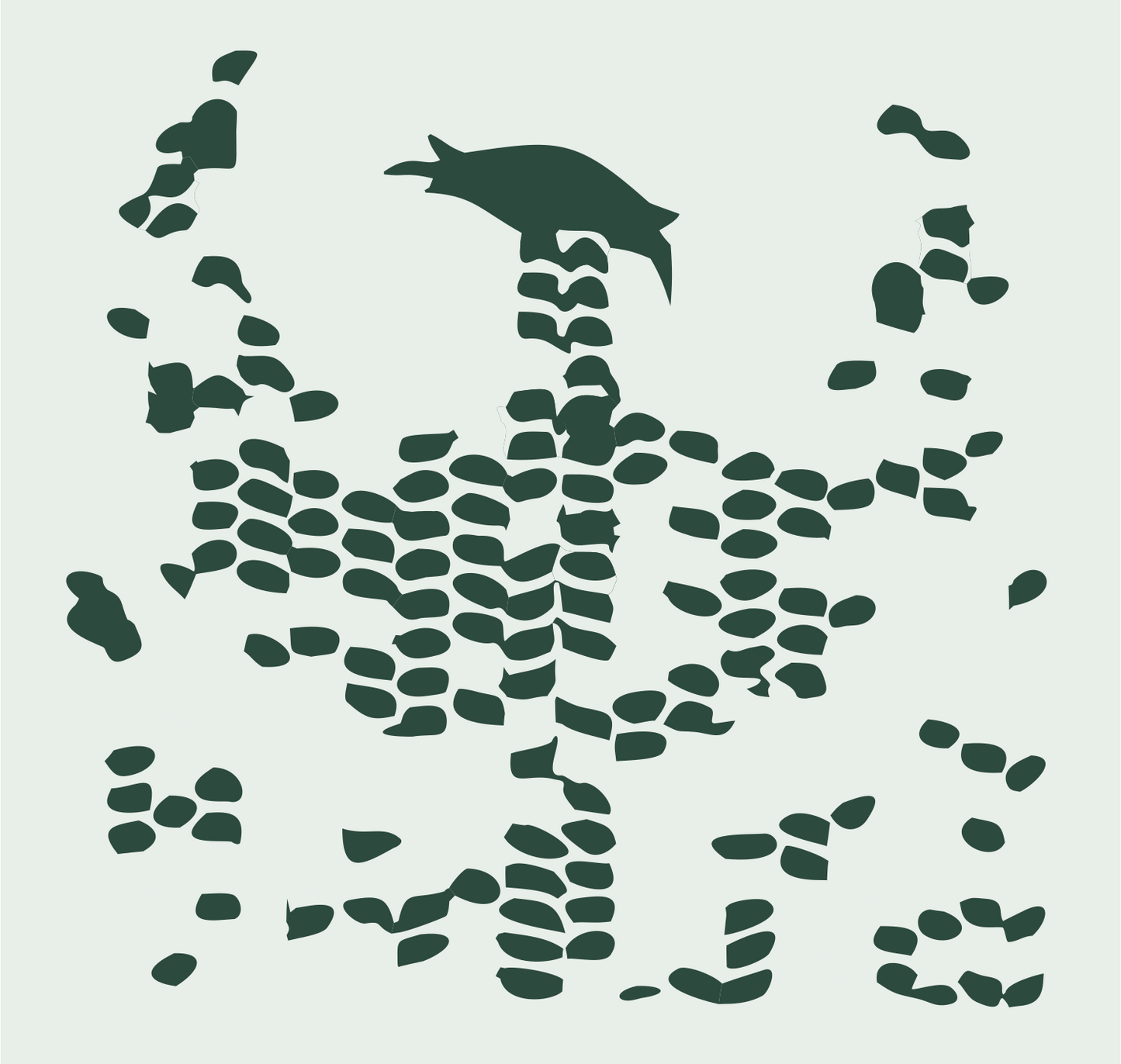 Dotted Phoenix Scatter Mark #e8efe9/#2d4a3e