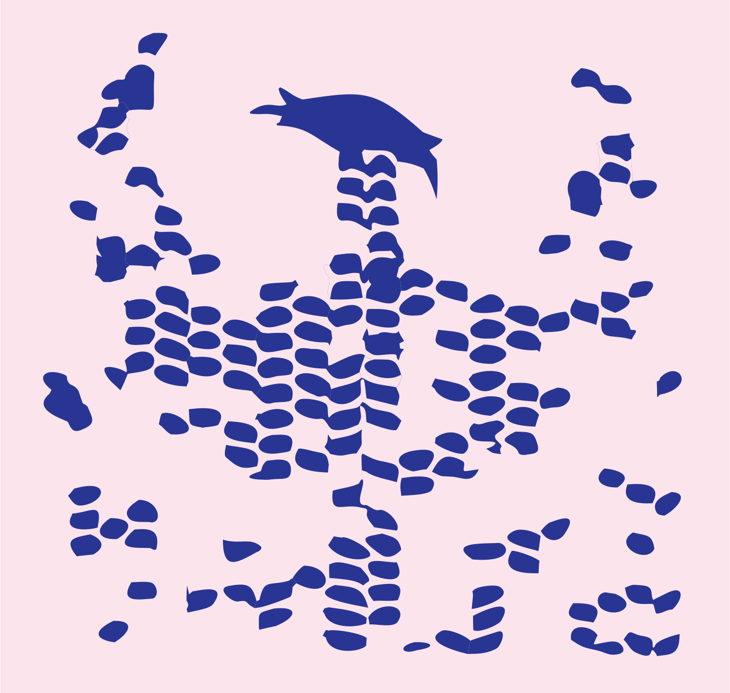 Dotted Phoenix Scatter Mark #fce4ec/#283593