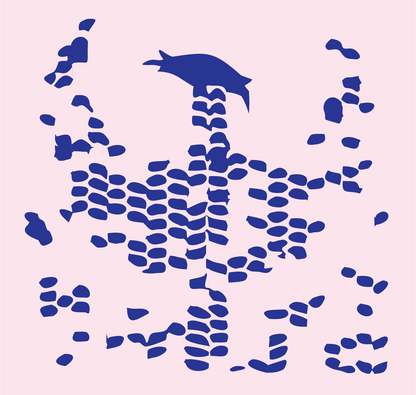 Dotted Phoenix Scatter Mark #fce4ec/#283593