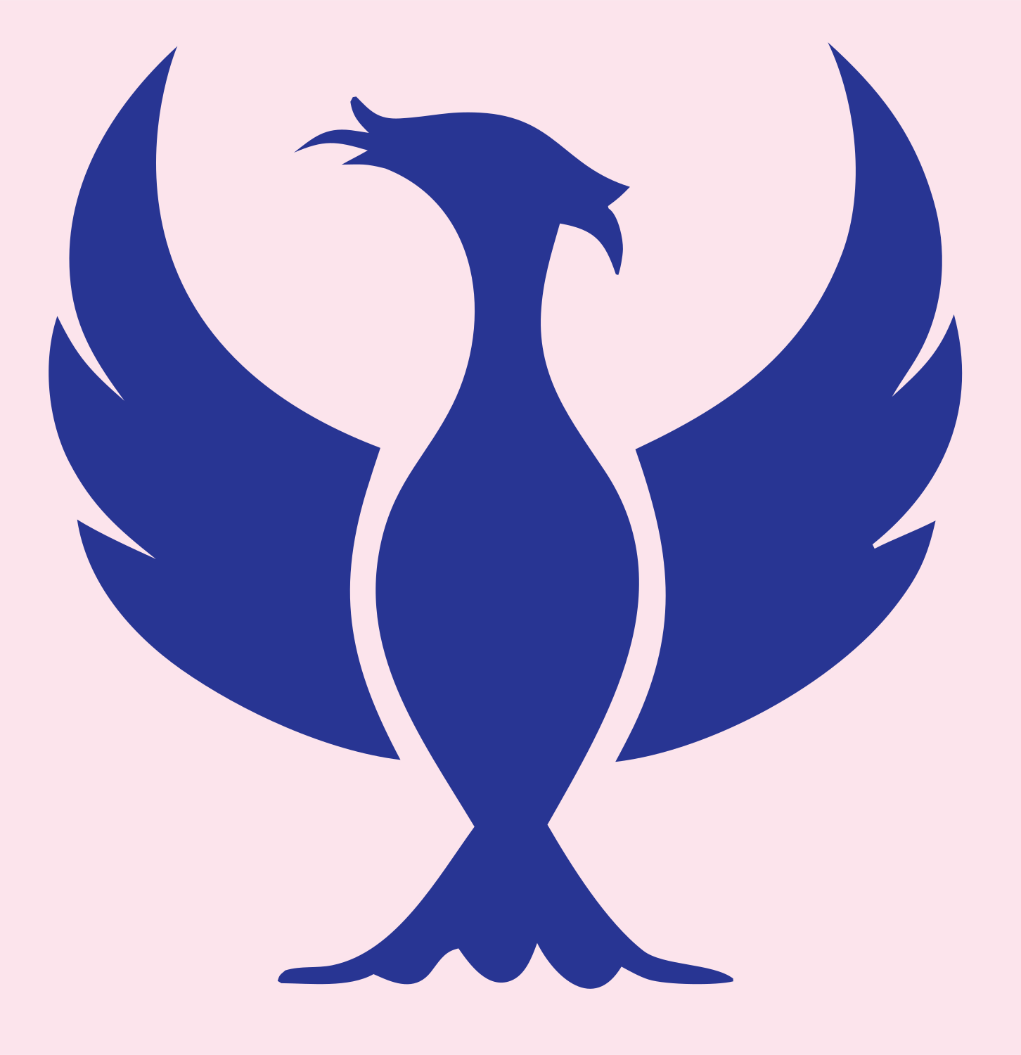 Bold Phoenix Stance Mark #fce4ec/#283593