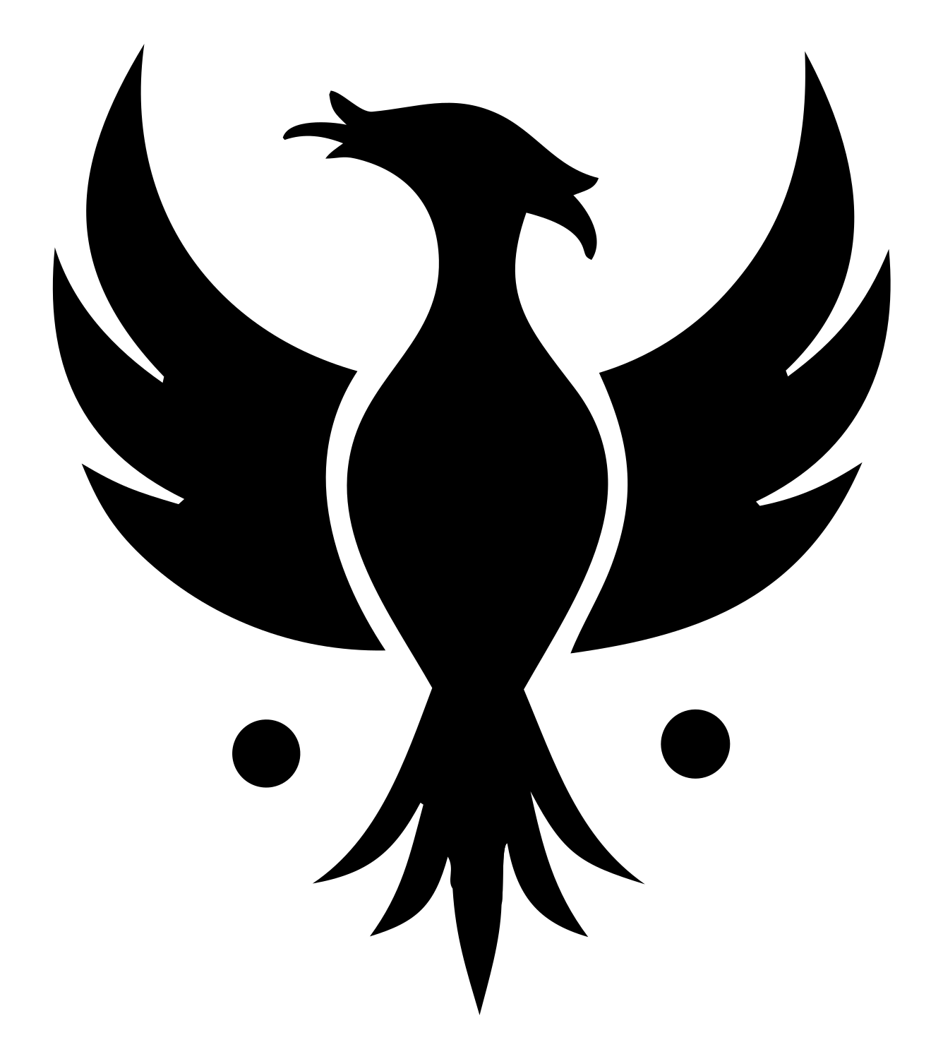 Bold Phoenix Spread Wings Mark #ffffff/#000000