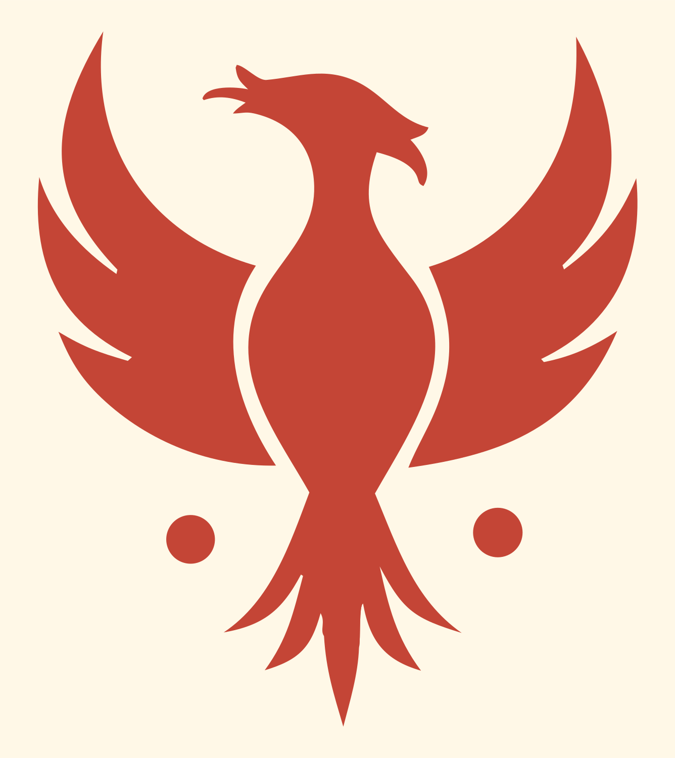Bold Phoenix Spread Wings Mark #fff8e7/#c44536