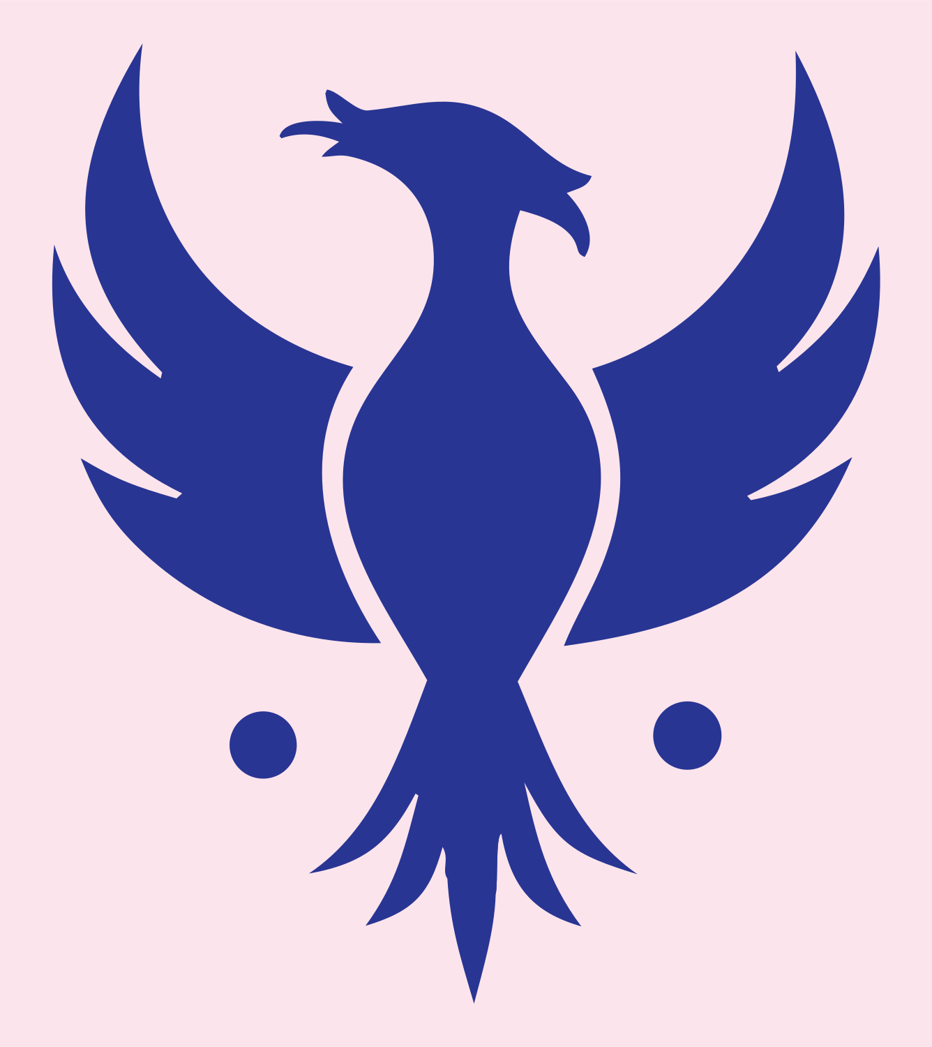 Bold Phoenix Spread Wings Mark #fce4ec/#283593