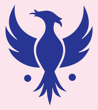 Bold Phoenix Spread Wings Mark #fce4ec/#283593