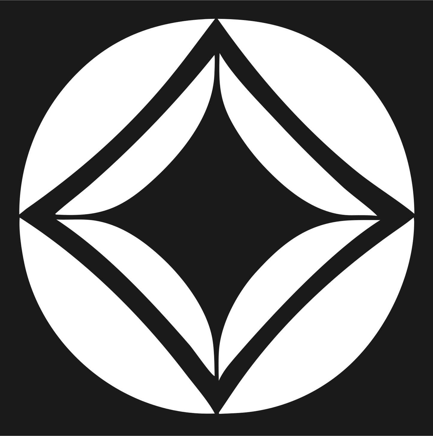 Bold Diamond Circle Emblem #1a1a1a/#ffffff