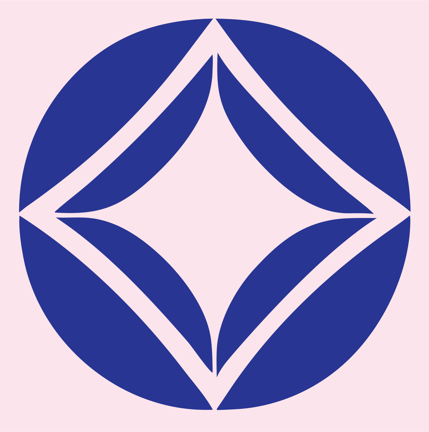 Bold Diamond Circle Emblem #fce4ec/#283593