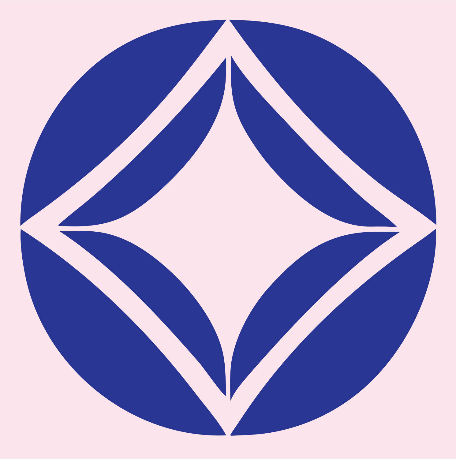 Bold Diamond Circle Emblem #fce4ec/#283593