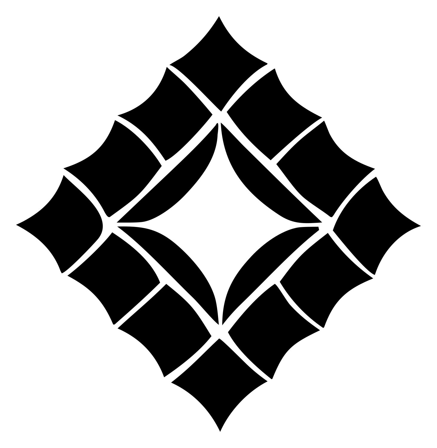 Geometric Diamond Star Mark #ffffff/#000000