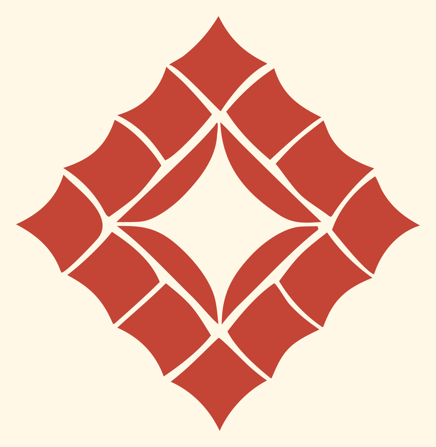 Geometric Diamond Star Mark #fff8e7/#c44536