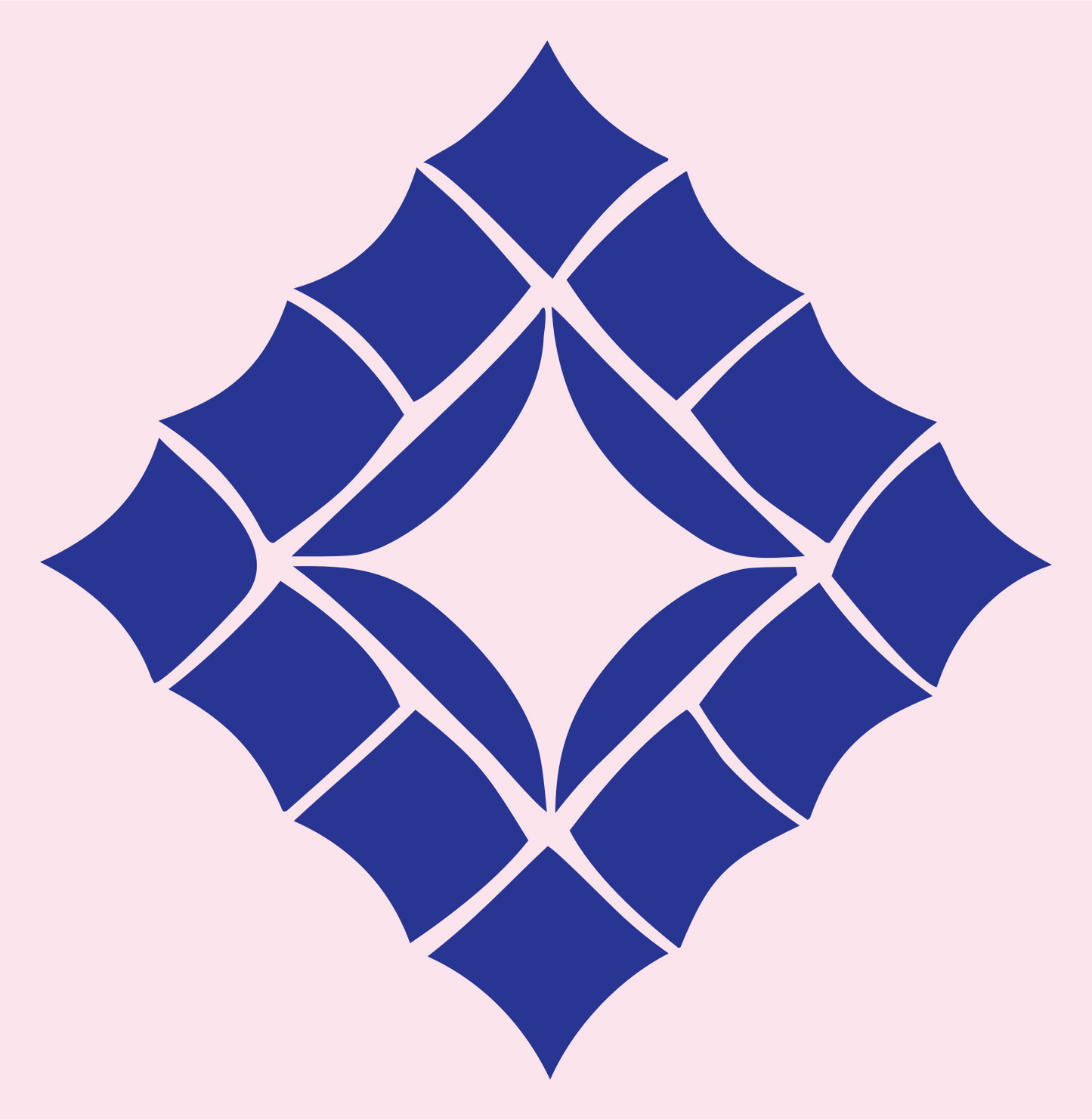 Geometric Diamond Star Mark #fce4ec/#283593