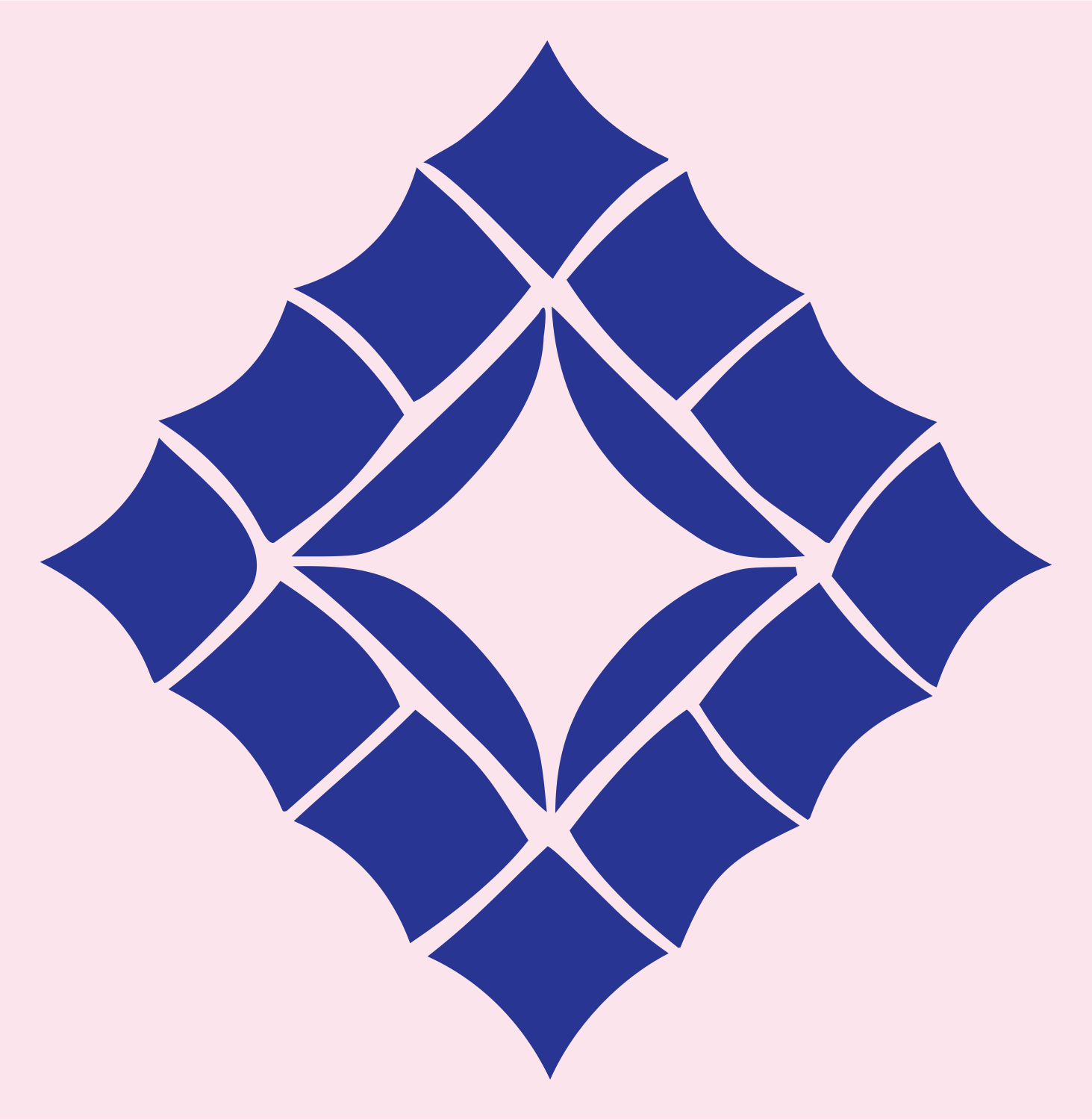 Geometric Diamond Star Mark #fce4ec/#283593