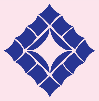 Geometric Diamond Star Mark #fce4ec/#283593