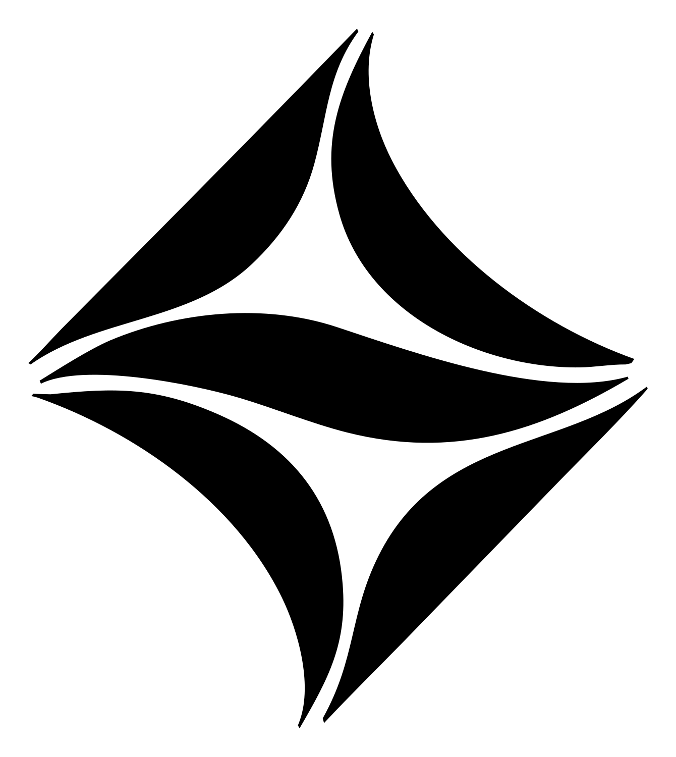 Bold Four-Point Star Mark #ffffff/#000000