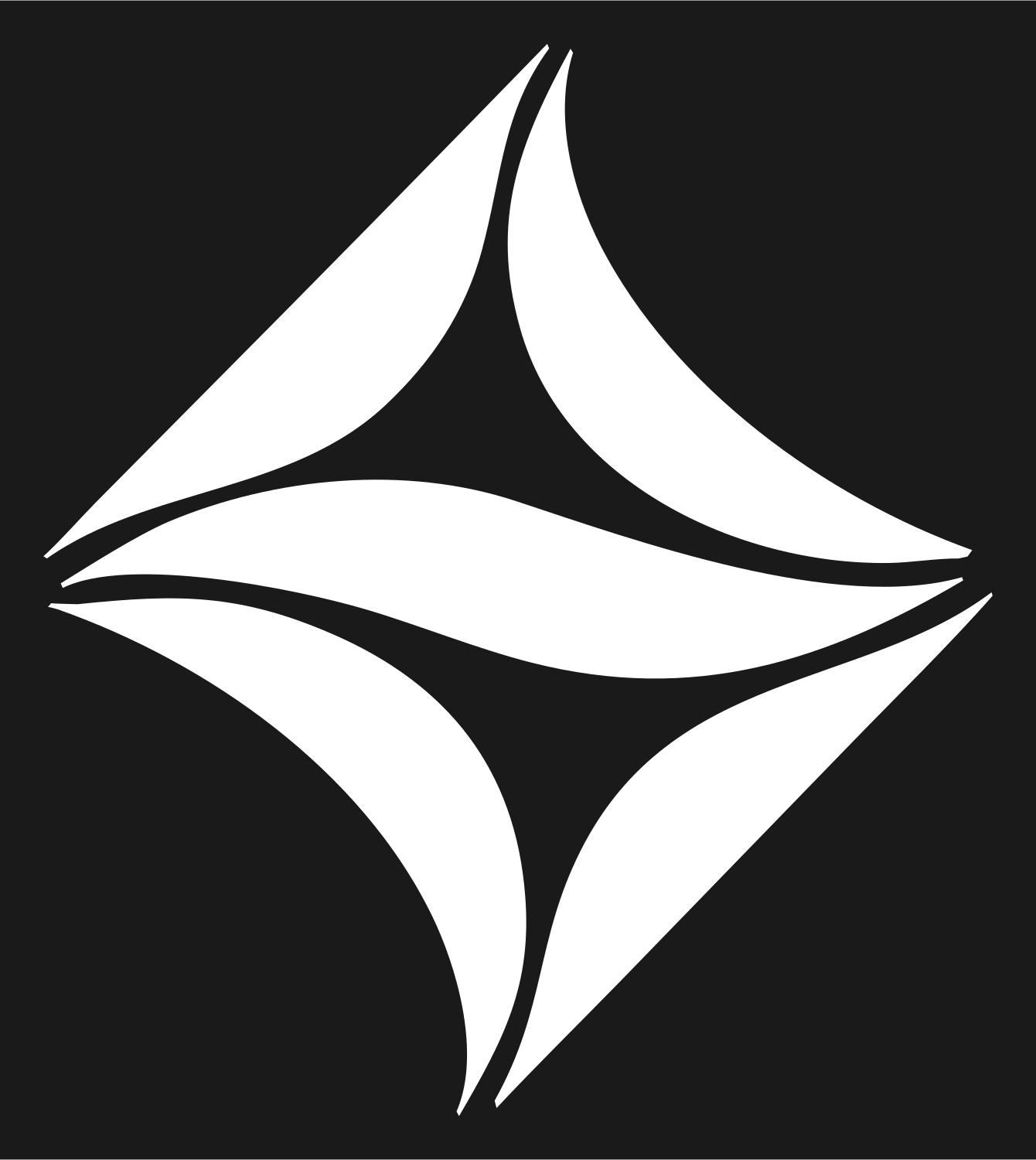 Bold Four-Point Star Mark #1a1a1a/#ffffff