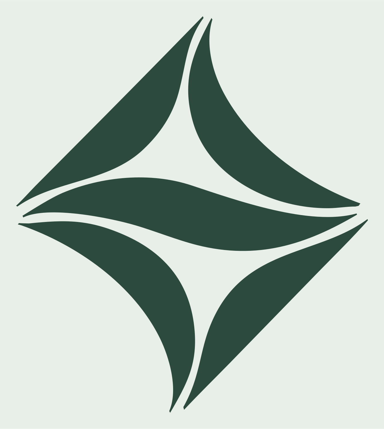 Bold Four-Point Star Mark #e8efe9/#2d4a3e