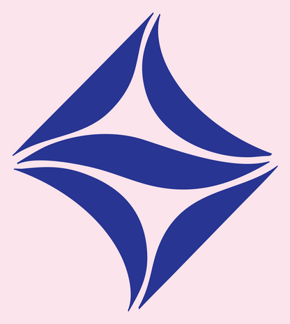 Bold Four-Point Star Mark #fce4ec/#283593