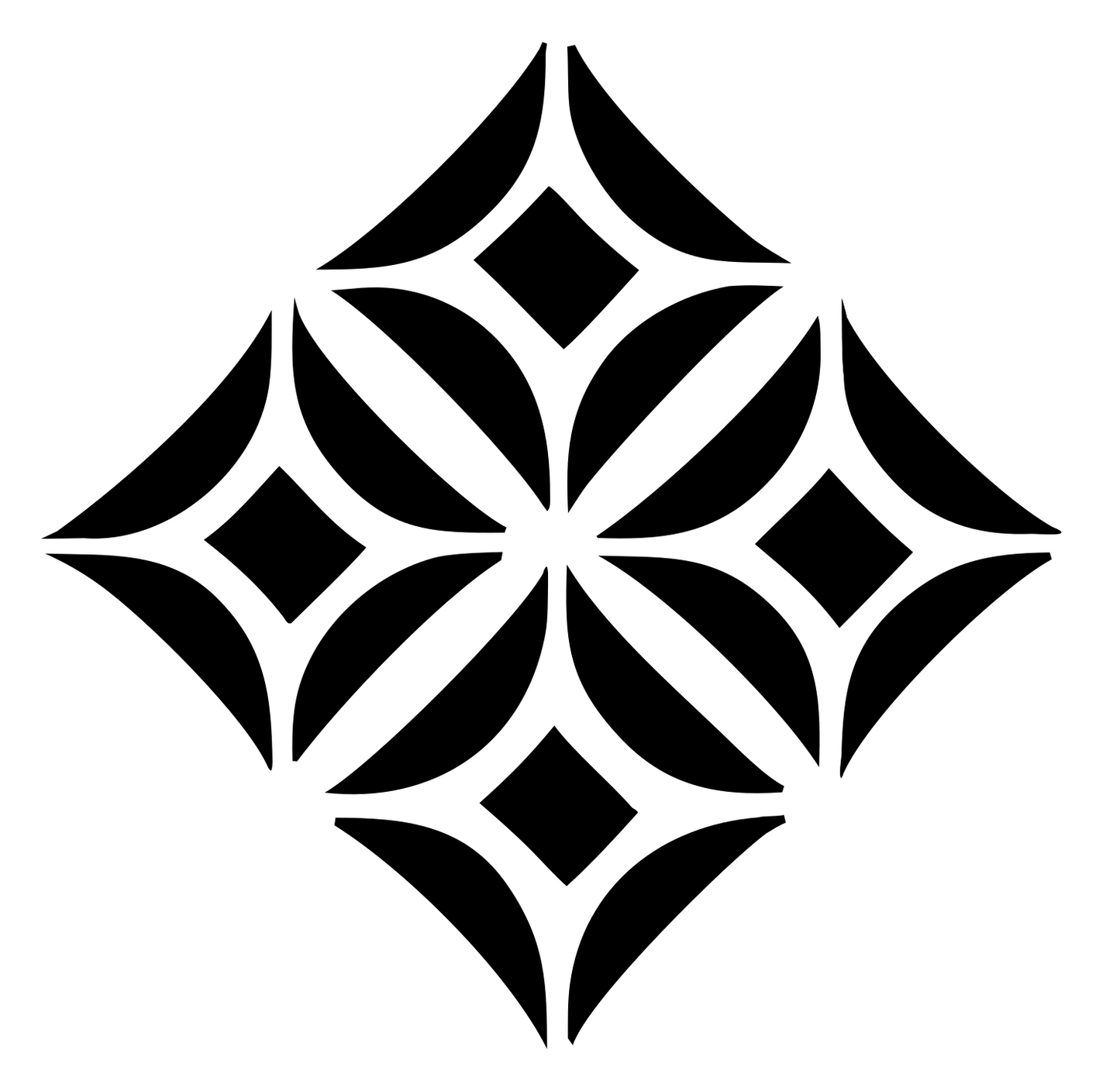 Geometric Diamond Lattice Crest #ffffff/#000000