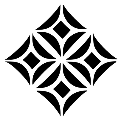 Geometric Diamond Lattice Crest #ffffff/#000000