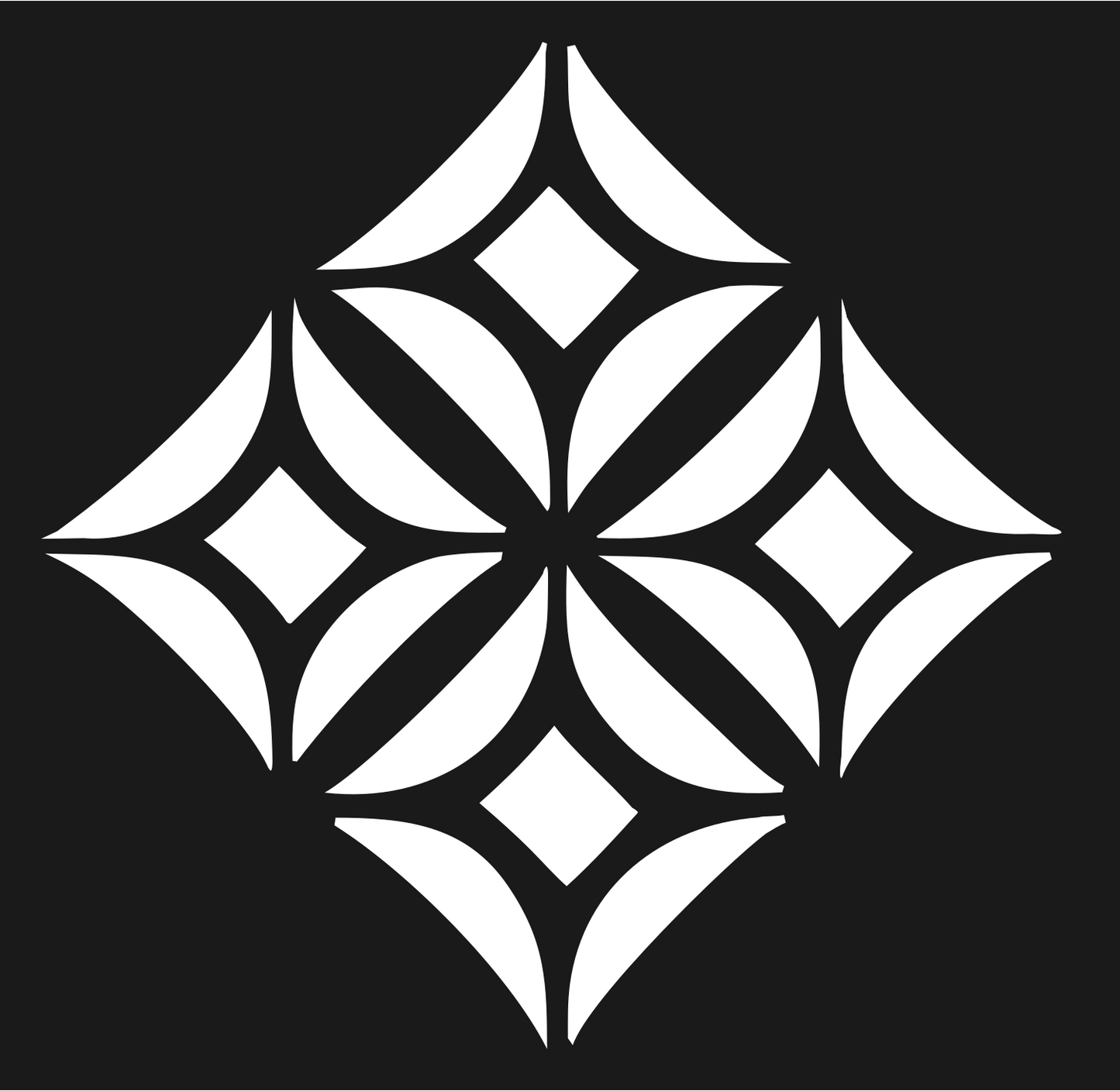 Geometric Diamond Lattice Crest #1a1a1a/#ffffff